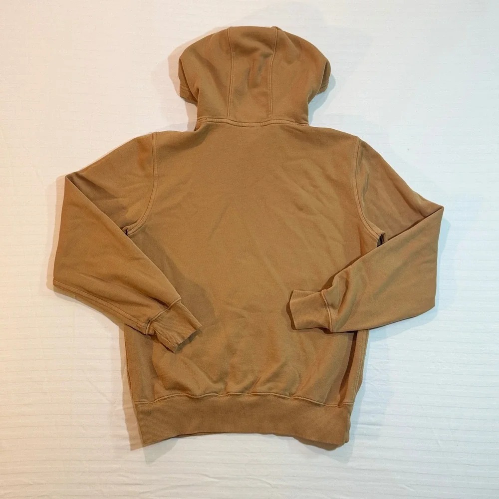 The North Face Tan Embossed Logo Fleece Hoodie Men's M Gorpcore 90s